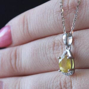 Yellow Sapphire and Cubic Zirconia Necklace
