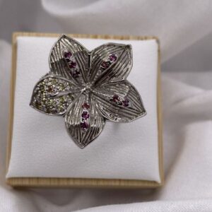 Rhodolite Garnet and Peridot Ring