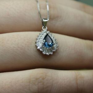 Blue Topaz and Zirconia Necklace