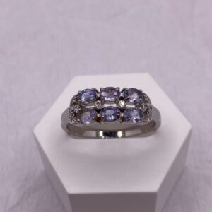 Tanzanite and Zirconia Ring