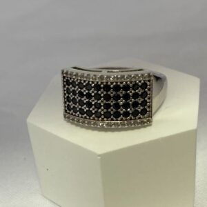 Black Spinel and Zirconia Ring