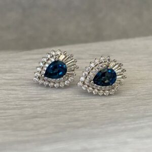 London Blue Topaz and Zirconia Earrings