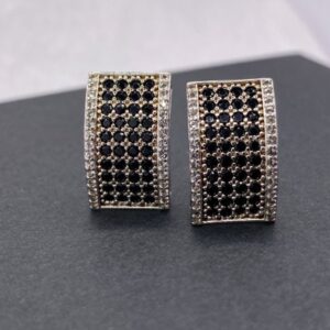 Black Spinel and Zirconia Earrings