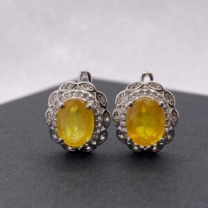 Natural Yellow Sapphire Earrings