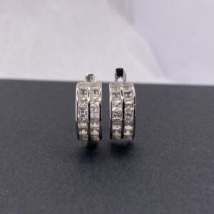 Classic Round Natural White Topaz Earrings